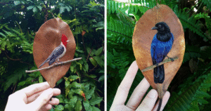 This Artist Turns Dry Leaves Into Stunning Bird Embroidery — 20 Magical Creations You’ve Gotta See