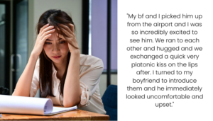 I Kissed My Platonic Friend in Front of My Boyfriend—And Now He’s Giving Me an Ultimatum