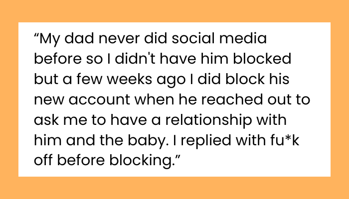 AITA for Cutting Off My Cheating Dad… and Refusing to Accept His New Baby?