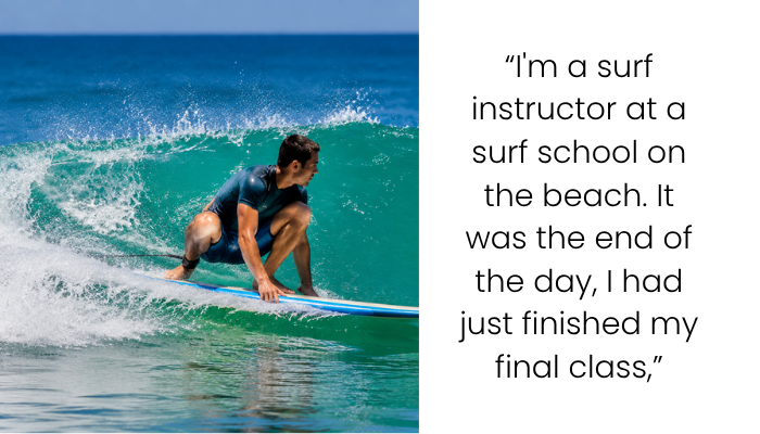 Karen Demands Surf Instructor Cover Up, But Her Comeback Changes Everything
