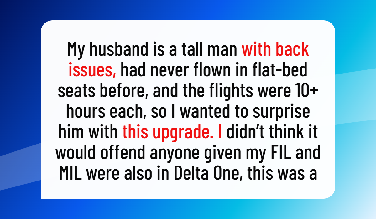 Family Vacation Drama Begins After Wife’s Surprise Upgrade Upsets Her MIL and SIL
