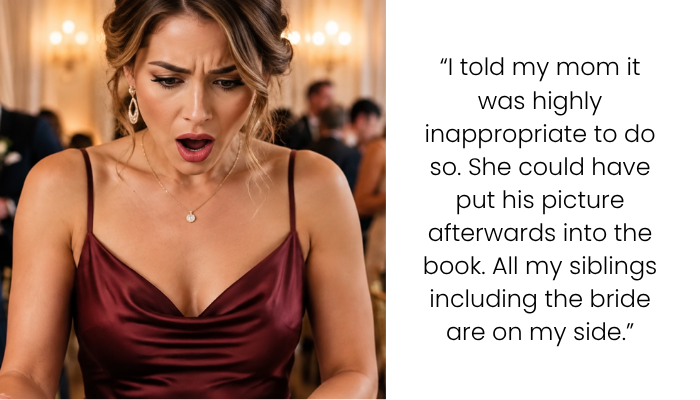 AITA for Calling Out My Mom for Turning My Sister’s Wedding Guestbook Into a Tribute to My Late Brother?