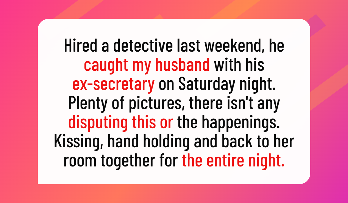 Woman Hires Private Investigator and Discovers Husband’s Affair With His Secretary