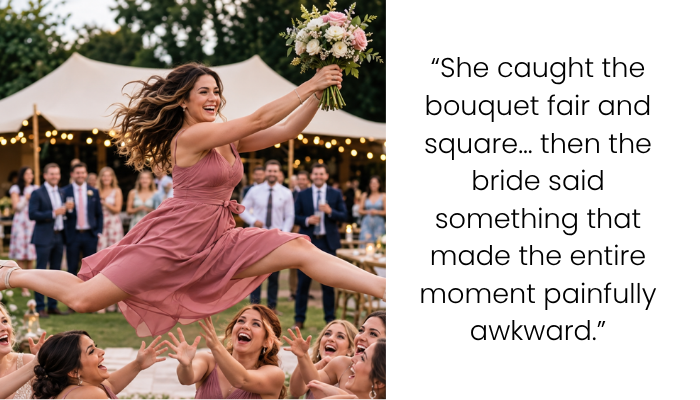I Caught the Bouquet at My Friend’s Wedding—Then the Bride Humiliated Me in Front of Everyone